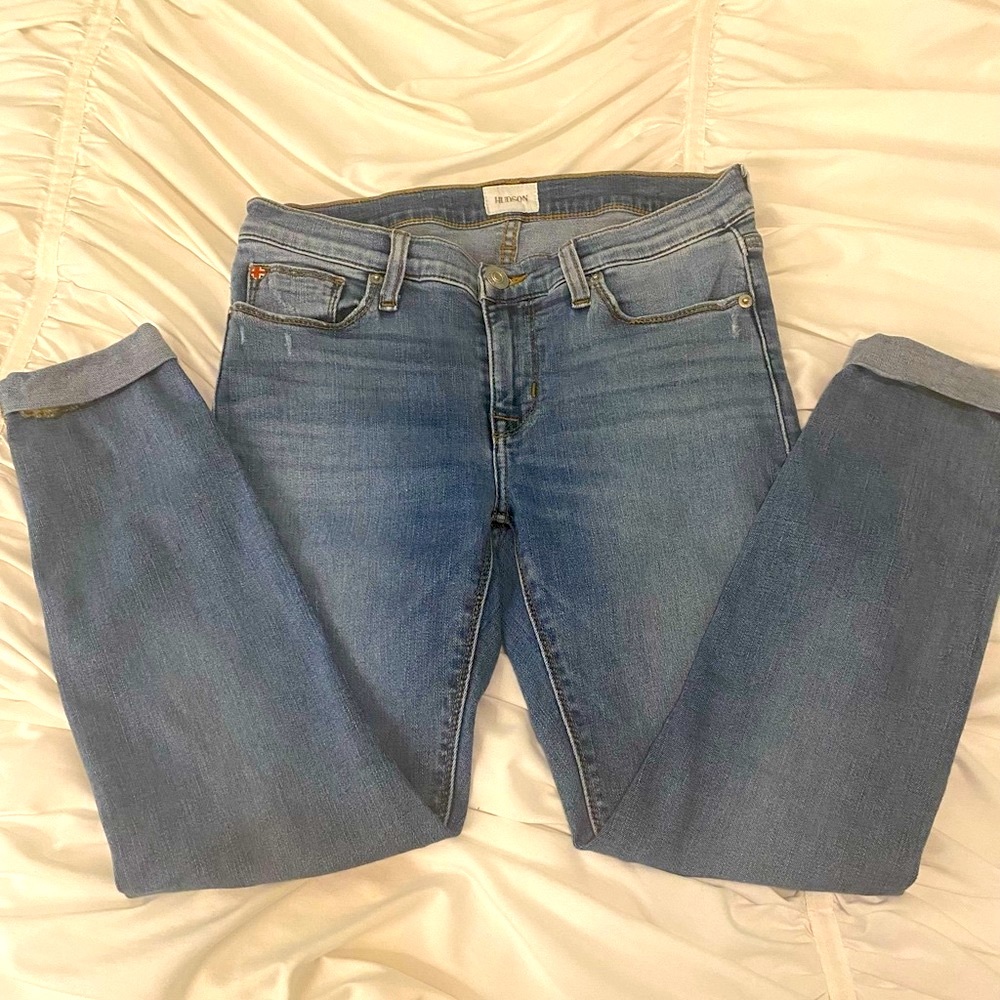 Hudson Skinny Jeans Distressed Blue Size 27 ankle